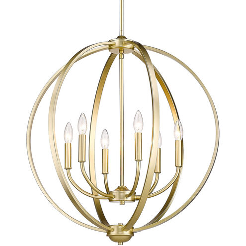 Colson 6 Light 26 inch Olympic Gold Chandelier Ceiling Light in No Shade