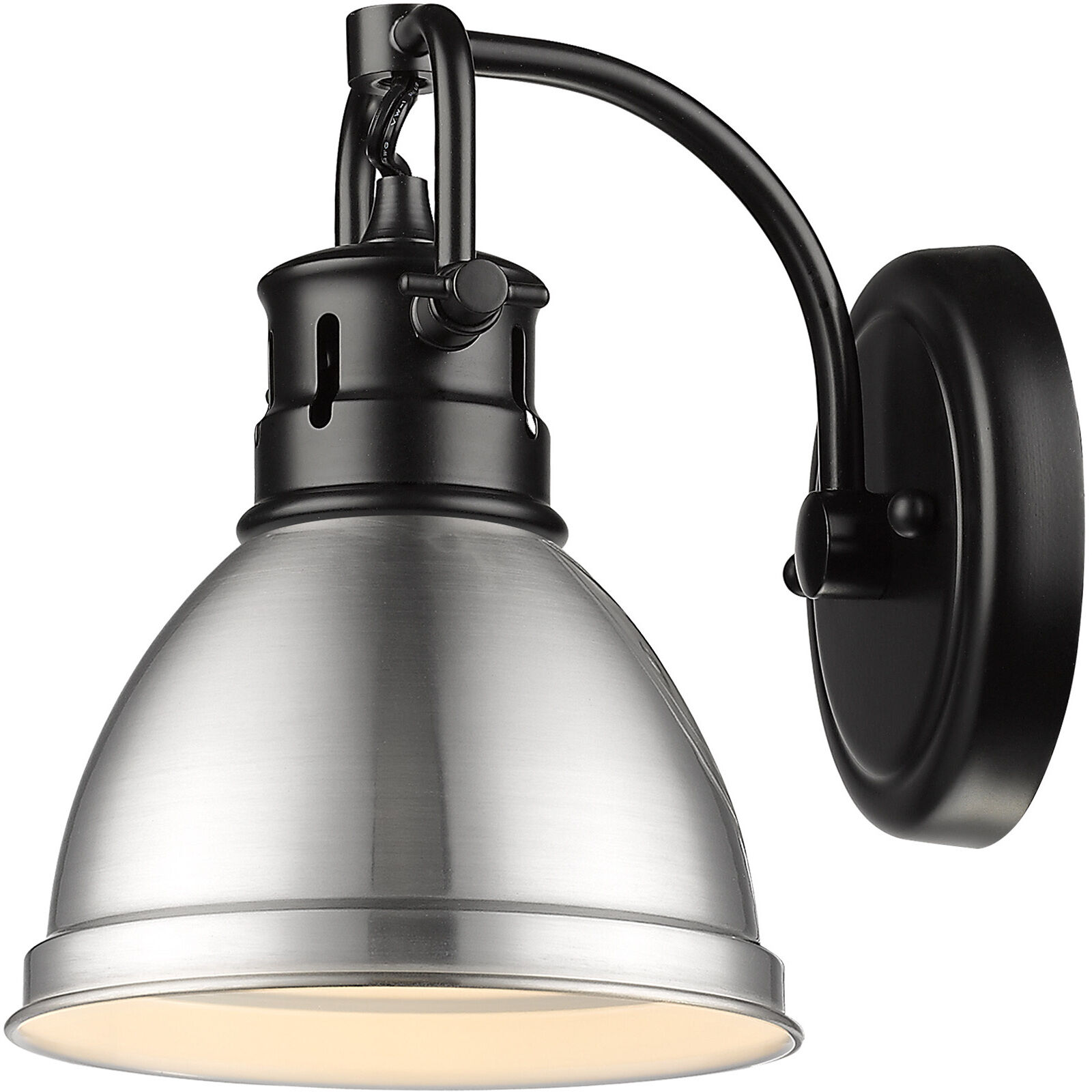 Yep Duncan Vanity Wall Light in Matte Black, Pewter