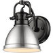 Yep Duncan Vanity Wall Light in Matte Black, Pewter