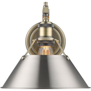 Orwell 1 Light 10 inch Aged Brass Wall Sconce Wall Light in Pewter, Damp