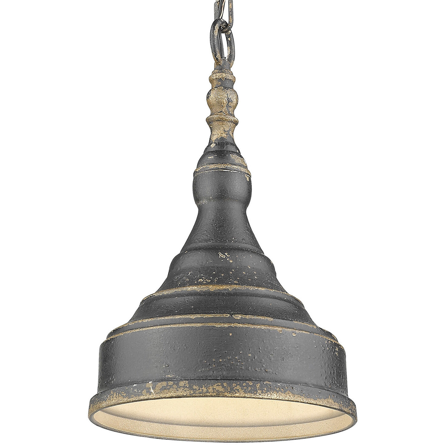 Keating Pendant Ceiling Light in Antique Black Iron, Small