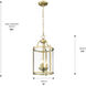 Payton 3 Light 9 inch Brushed Champagne Brass Pendant Ceiling Light