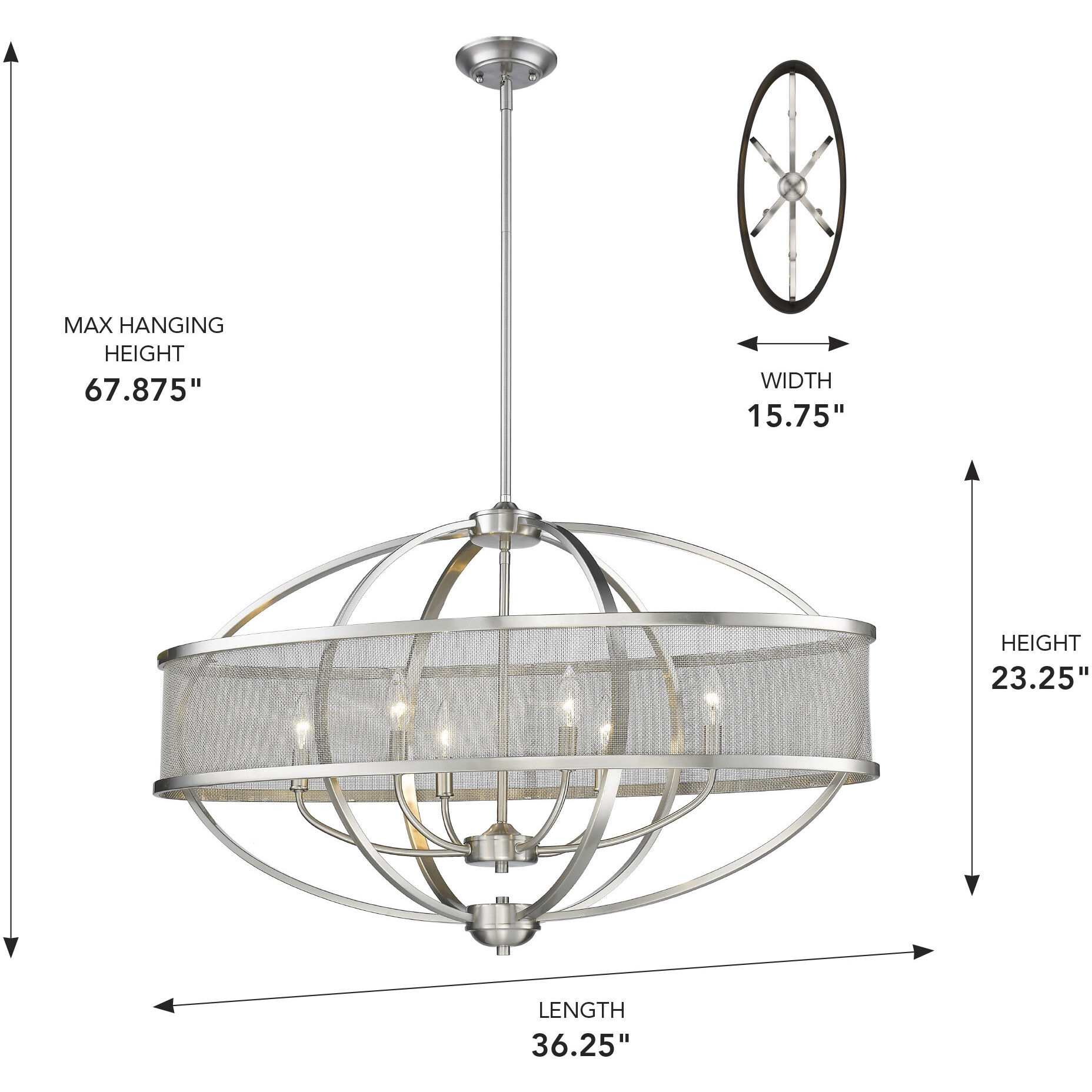 Colson Island Light Ceiling Light in Pewter