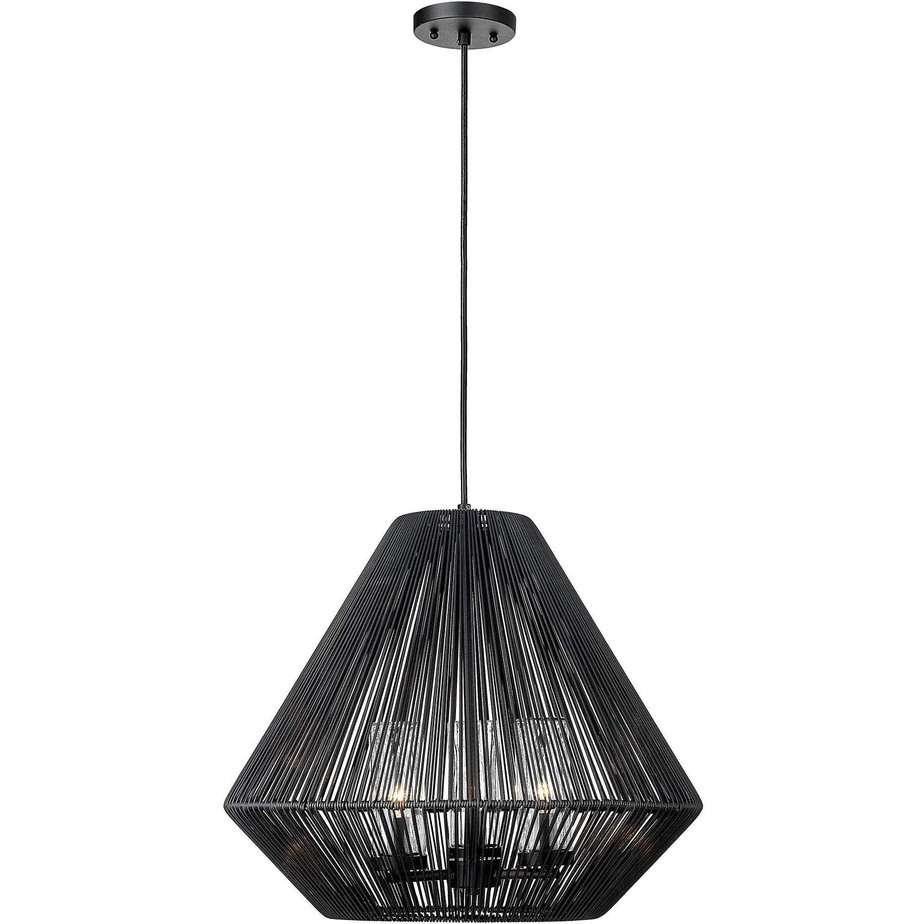 Valentina 3 Light 20.75 inch Natural Black Outdoor Pendant
