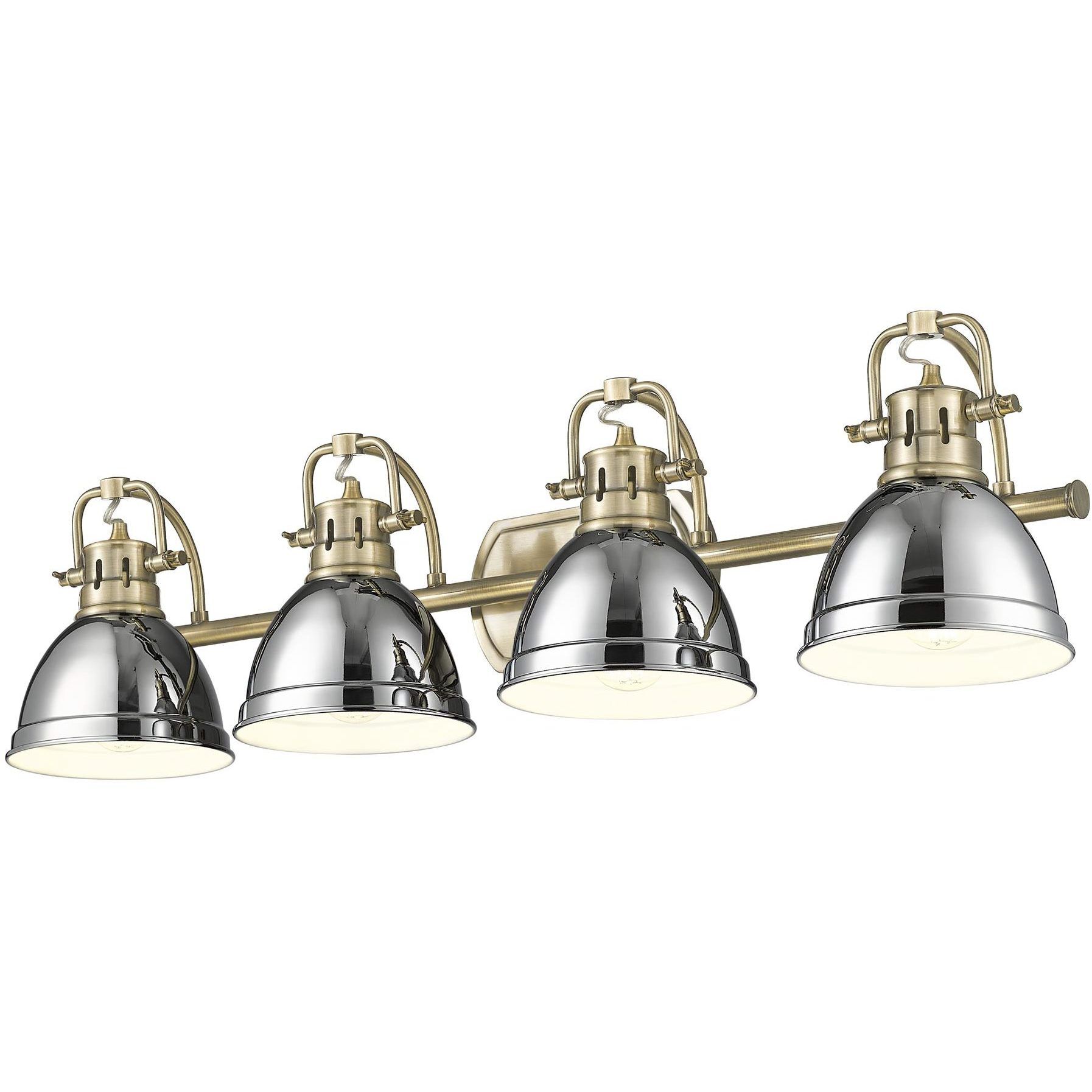 Yep Duncan Vanity Wall Light in Aged Brass, Chrome