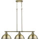 Duncan 3 Light 40 inch Aged Brass Linear Pendant Ceiling Light