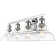 Carver 4 Light 36 inch Chrome Bath Vanity Light Wall Light