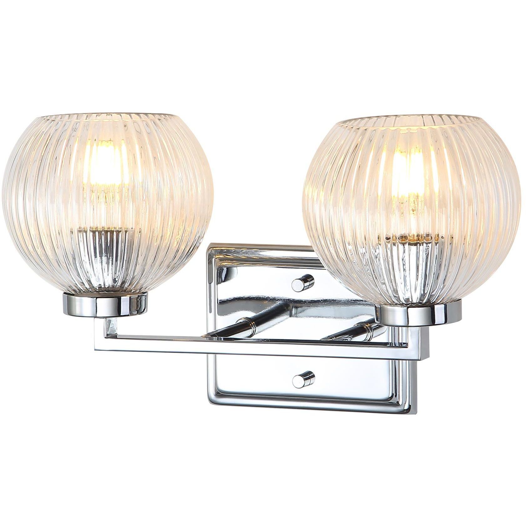 Yep Elliott Vanity Wall Light in Chrome, Ribbed