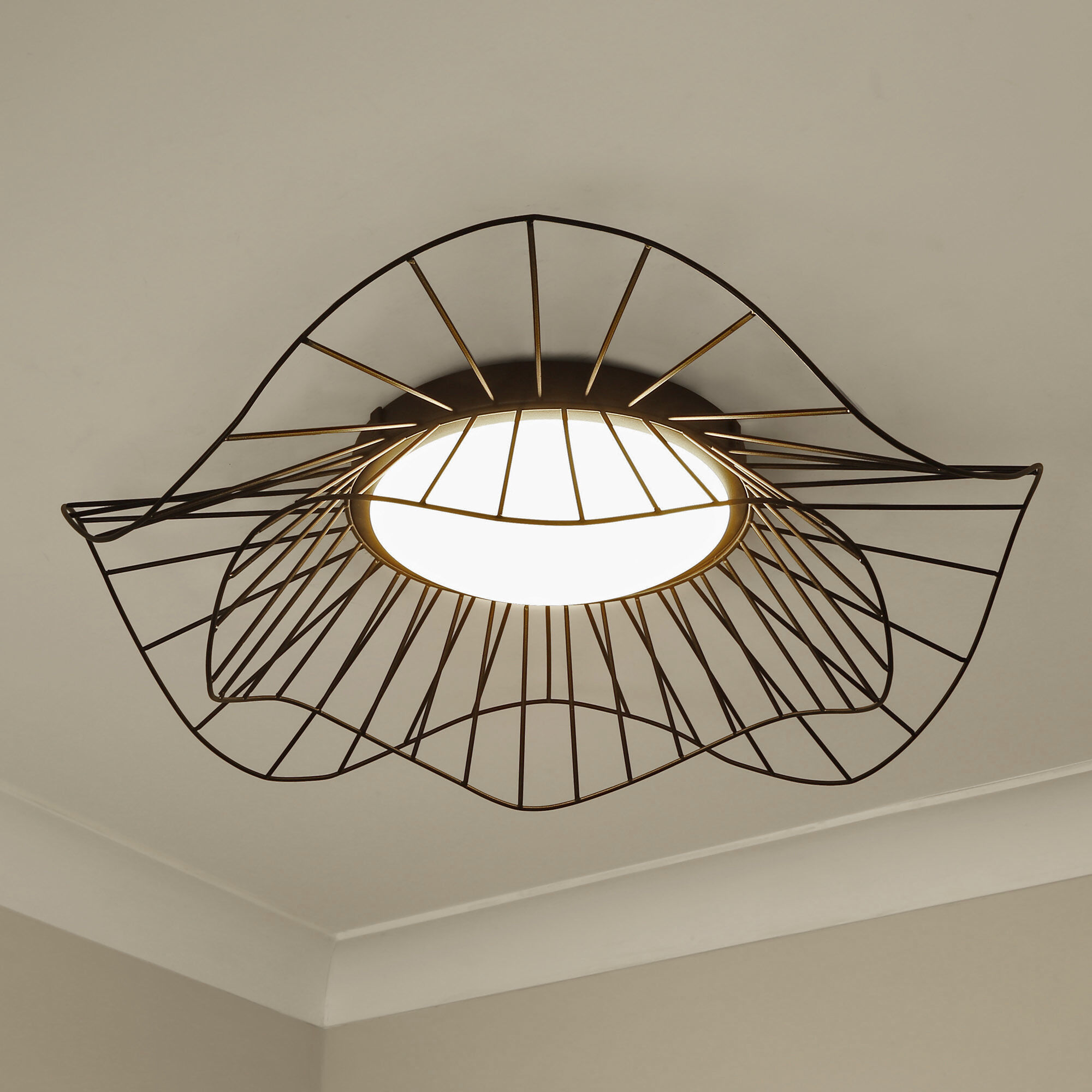 Elena LED 24 inch Natural Black Flush Mount Ceiling Light