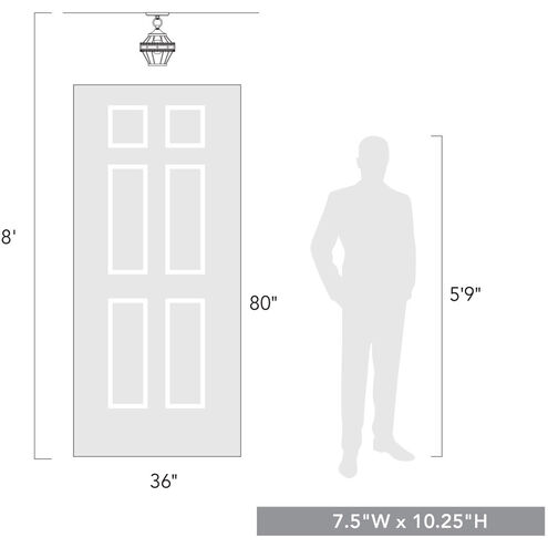 Ferris 1 Light 8 inch Blue Verde Patina Semi-flush Ceiling Light