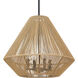 Valentina 4 Light 21 inch Matte Black Pendant Ceiling Light in Natural Raphia