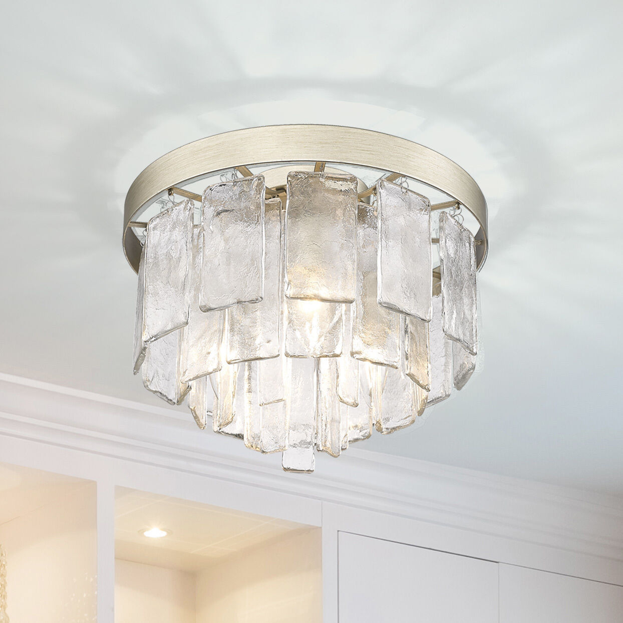 Ciara 3 Light 13 inch White Gold Flush Mount Ceiling Light