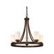 Hidalgo 5 Light 28 inch Sovereign Bronze Chandelier Ceiling Light in Opal Glass