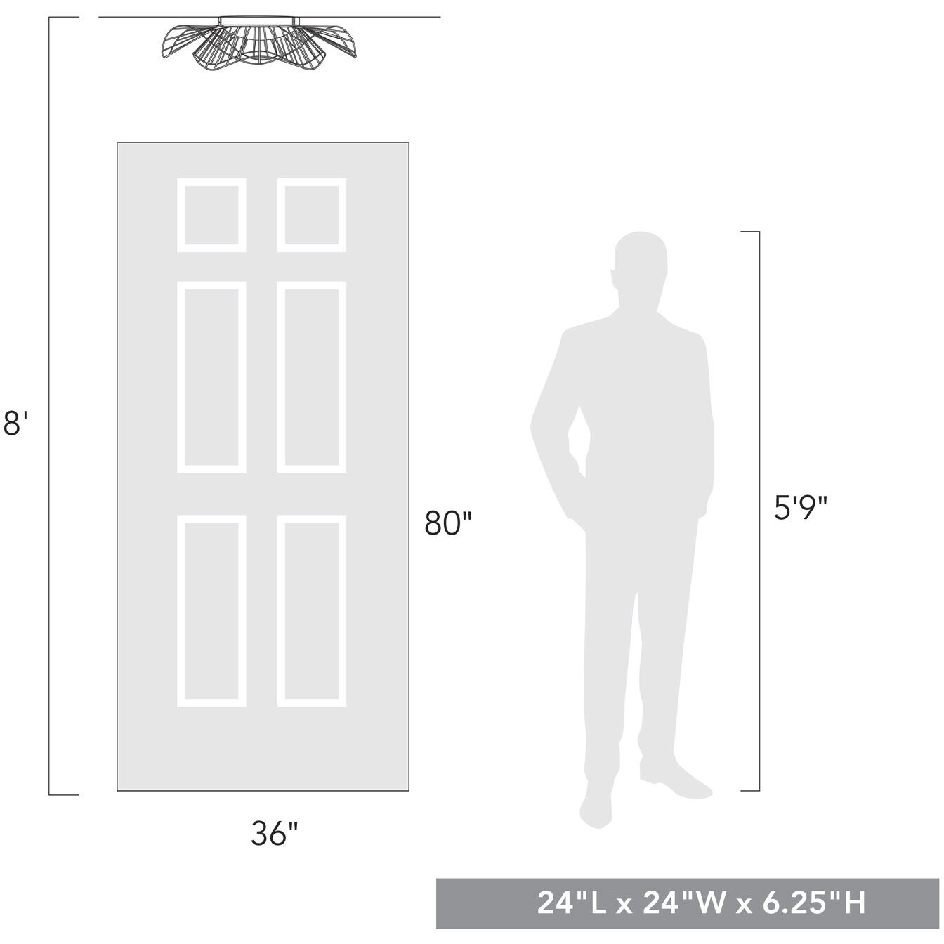 Elena LED 24 inch Natural Black Flush Mount Ceiling Light