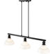 Carver 3 Light 35.5 inch Matte Black Linear Pendant Ceiling Light in Vintage Milk Glass