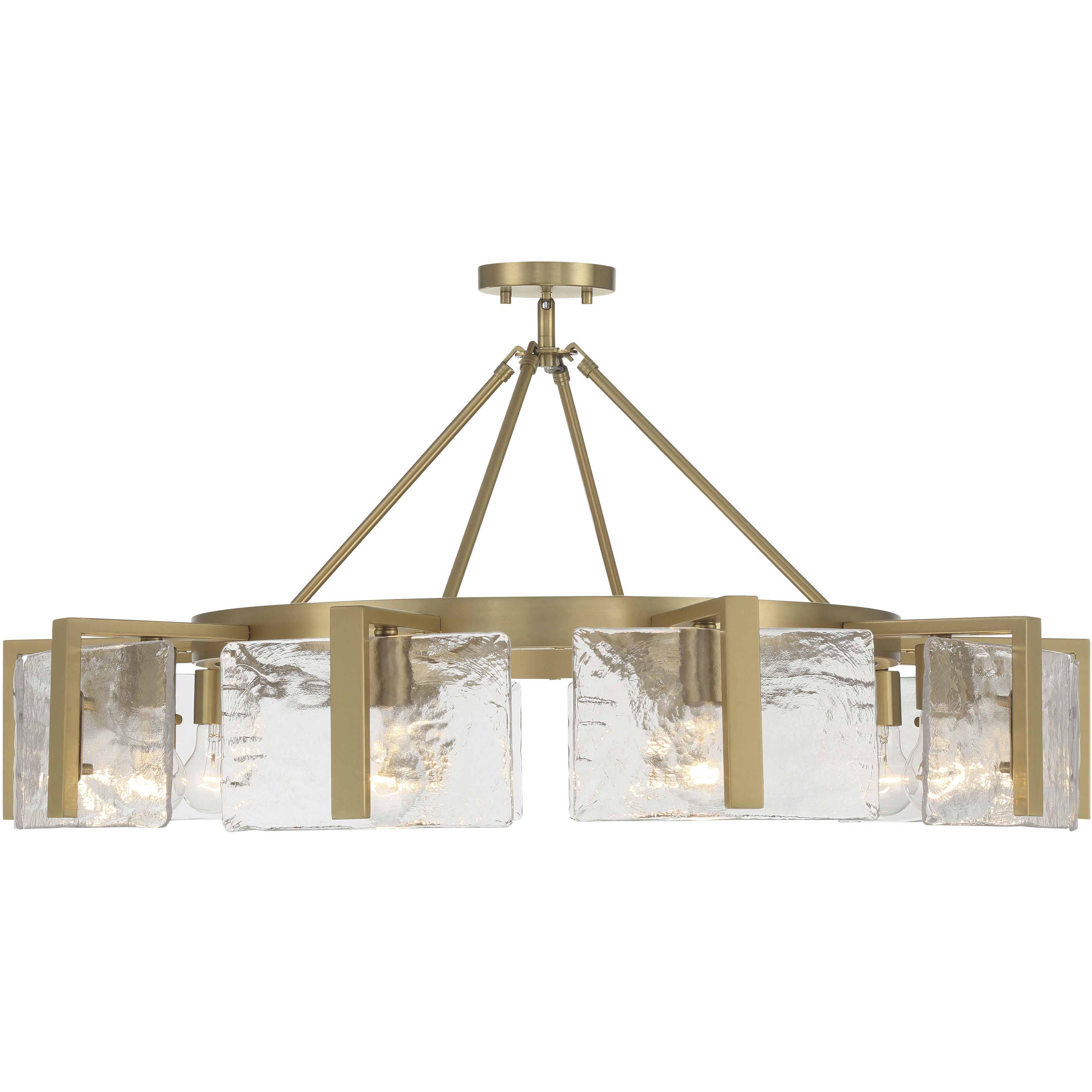 Aenon 10 Light 36 inch Brushed Champagne Brass Semi-Flush Mount Ceiling Light