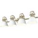 Duncan 4 Light 33.5 inch Aged Brass Bath Vanity Light Wall Light in Matte White