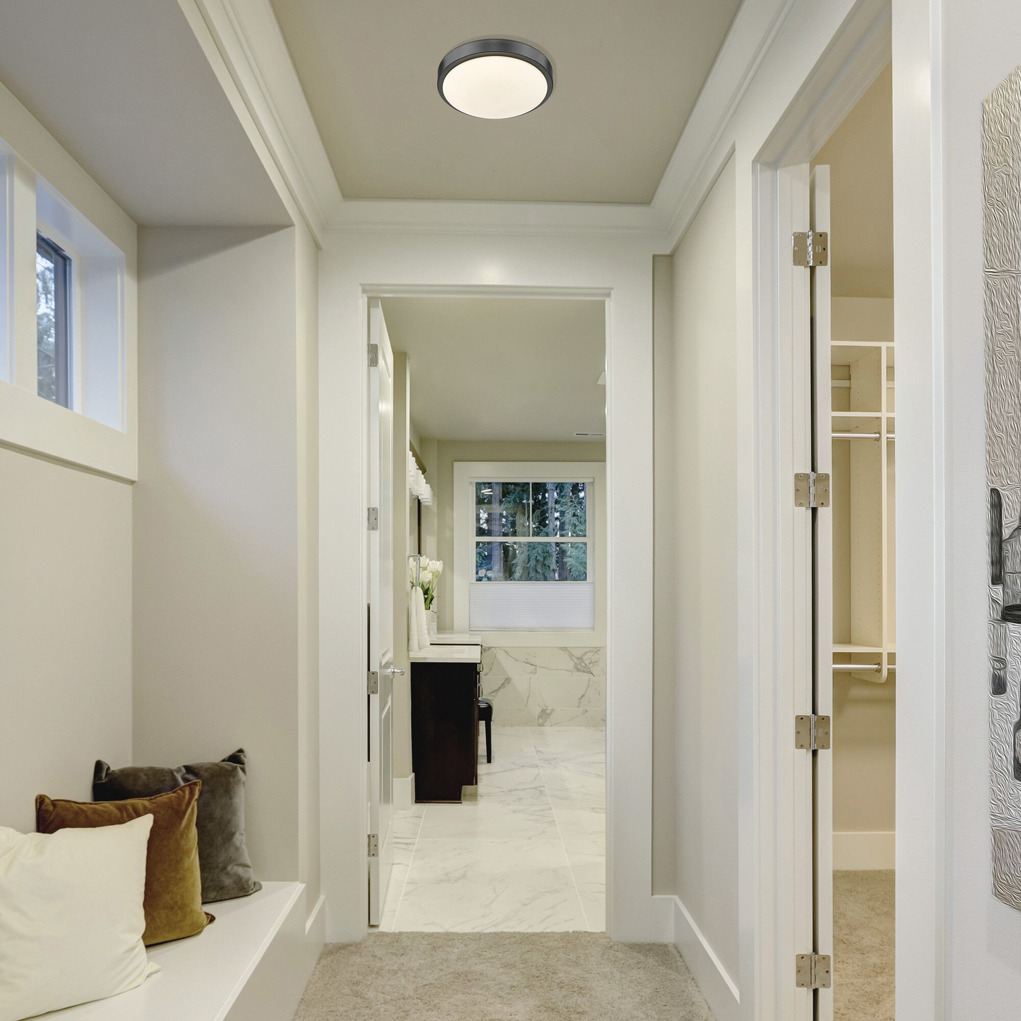 Gabi LED 10 inch Matte Black Flush Mount Ceiling Light