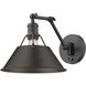Yep Orwell 1 Light 10 inch Matte Black Swing Arm Wall Lamp Wall Light in Rubbed Bronze, Adjustable