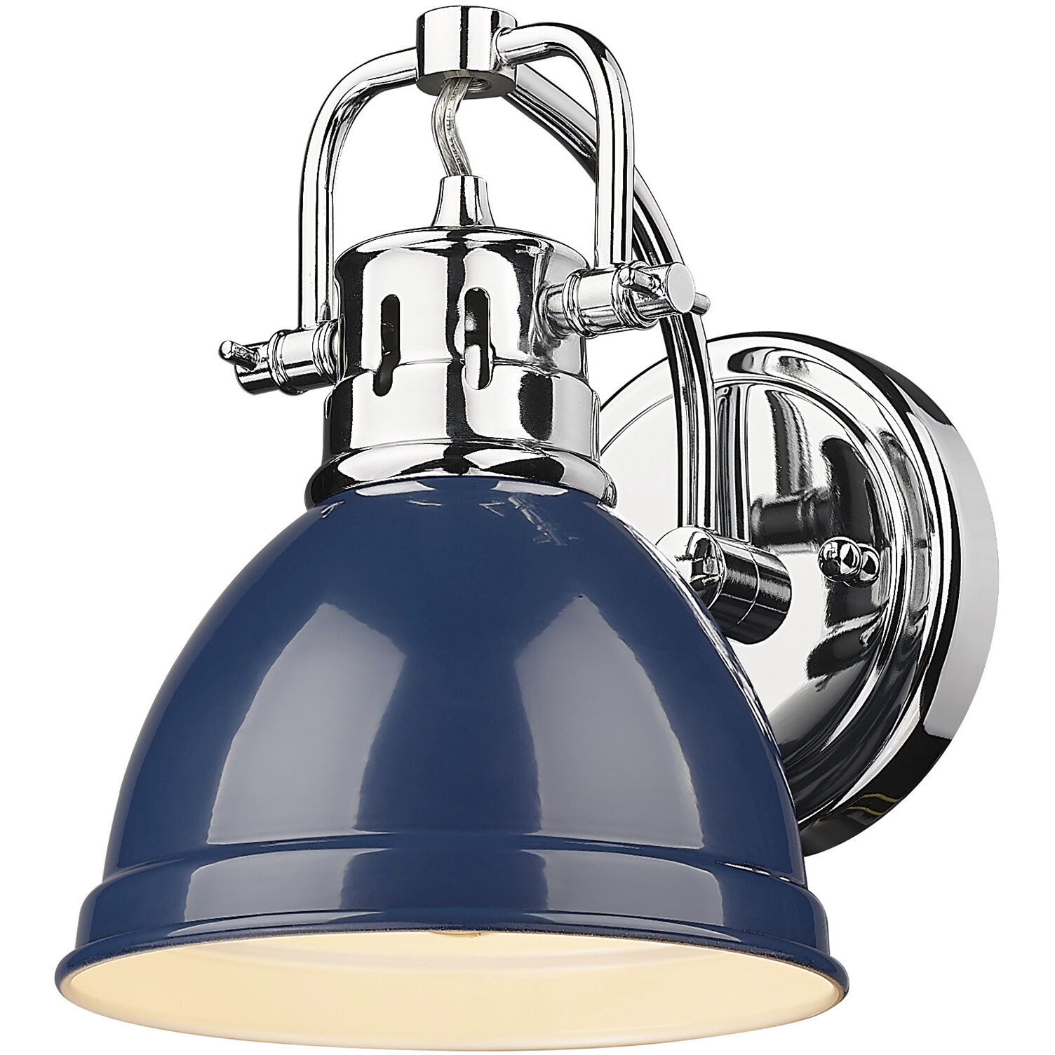 Yep Duncan Vanity Wall Light in Chrome, Navy