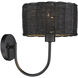 Erma 1 Light 9 inch Matte Black Wall Sconce Wall Light