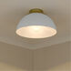 Zoey 3 Light 14 inch Olympic Gold Flush Mount Ceiling Light in Matte White