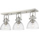 Yep Hines Vanity Wall Light in Pewter, Seeded Glass