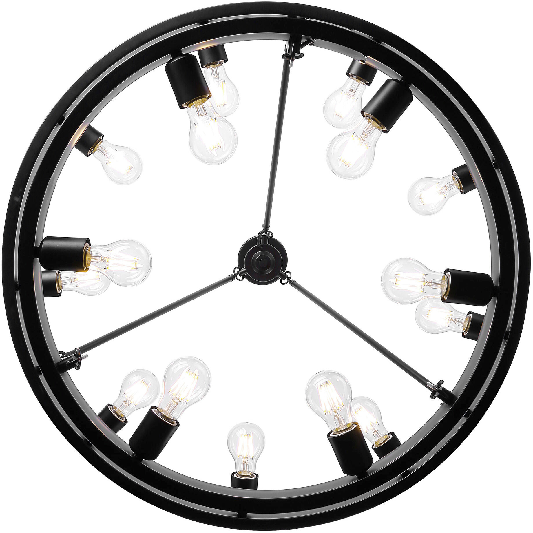 Castile 32 inch 60.00 watt Matte Black Chandelier Ceiling Light