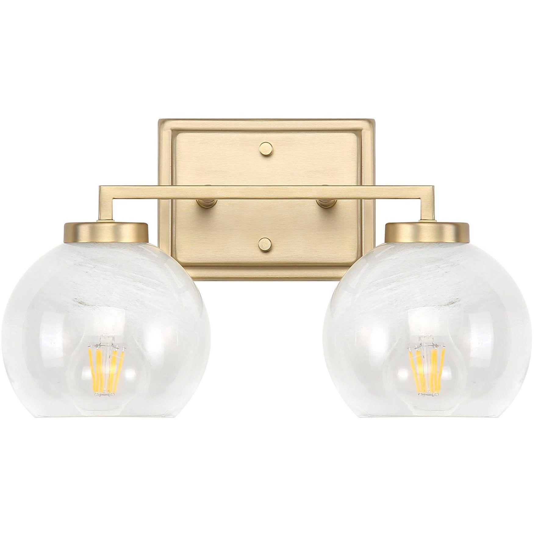 Yep Elliott Vanity Wall Light in Clear Glass, Brushed Champagne Brass