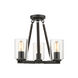 Monroe 3 Light 16 inch Matte Black with Gold Highlights Chandelier Ceiling Light in Clear Glass, Convertible
