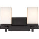 Maddox 2 Light 13 inch Matte Black Bath Vanity Wall Light