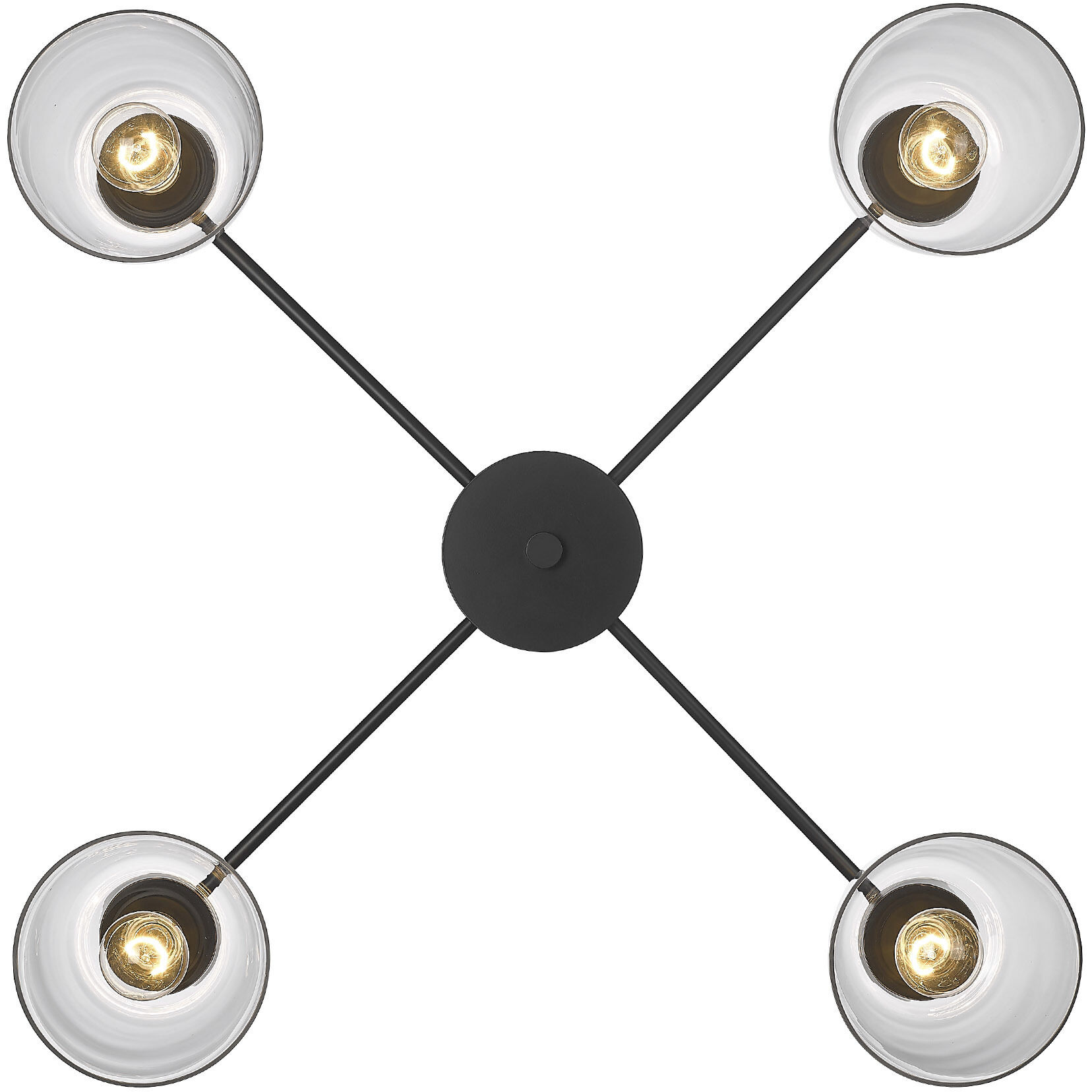 Remy 4 Light 35.88 inch Matte Black Flush Mount Ceiling Light
