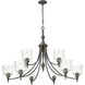Keating 9 Light 44 inch Antique Black Iron Chandelier Ceiling Light