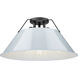 Yep Orwell 3 Light 18.75 inch Matte Black Flush Mount Ceiling Light in Dusky Blue