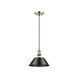 Orwell 1 Light 10 inch Aged Brass Pendant Ceiling Light in Matte Black, Medium
