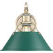 Orwell Wall Sconce Wall Light in Aged Brass, Pine Green
