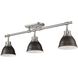 Yep Duncan 3 Light 35.38 inch Pewter Semi-Flush Mount Ceiling Light in Rubbed Bronze