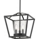 Mercer 3 Light 11.75 inch Matte Black/Chrome Chandelier Ceiling Light, Convertible