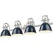 Duncan 4 Light 33.5 inch Pewter Bath Vanity Light Wall Light in Matte Navy
