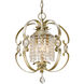 Ella 3 Light 14 inch White Gold Mini Chandelier Ceiling Light, Mini