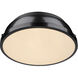 Duncan 2 Light 14 inch Matte Black Flush Mount Ceiling Light, Damp