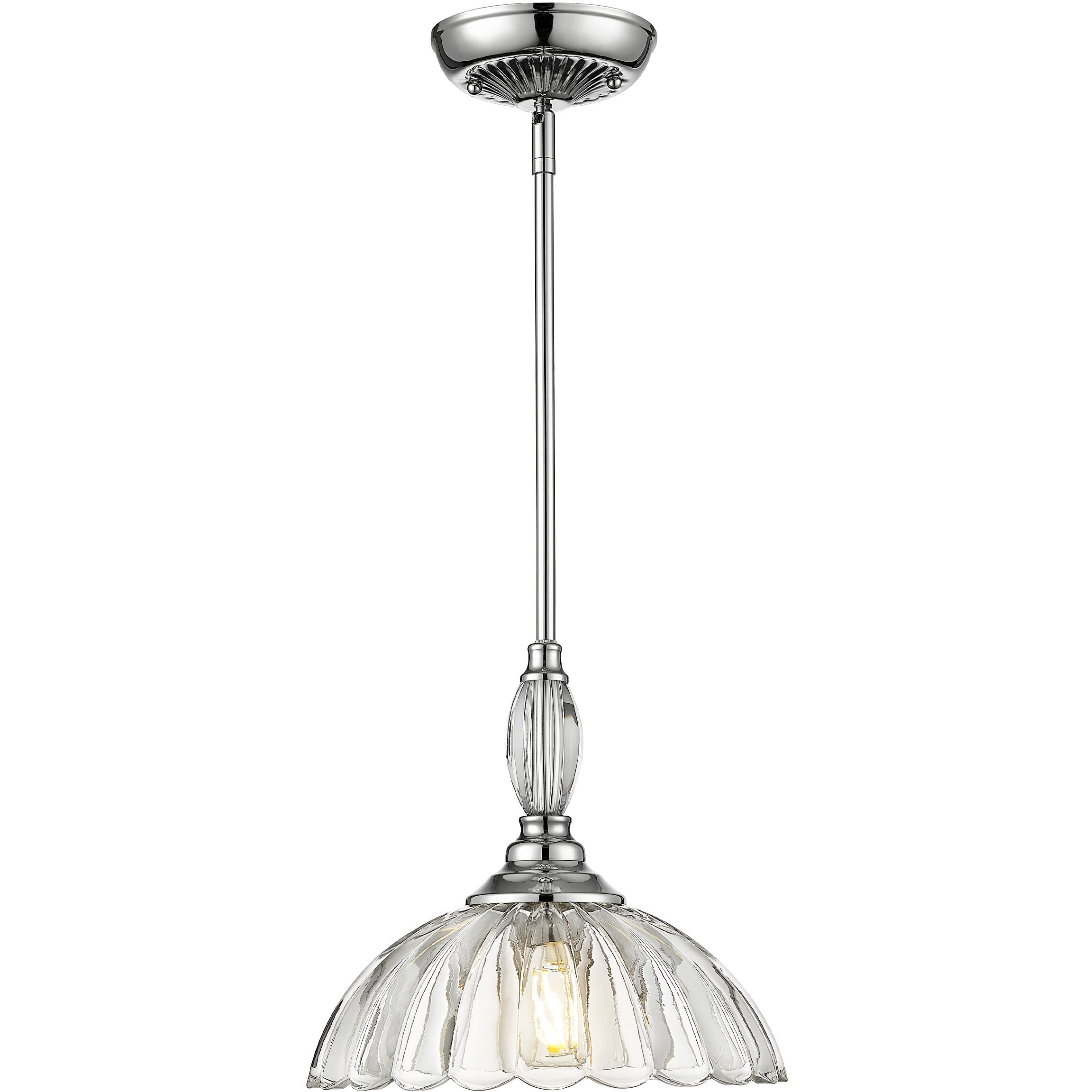 Audra 1 Light 11.75 inch Chrome Pendant Ceiling Light