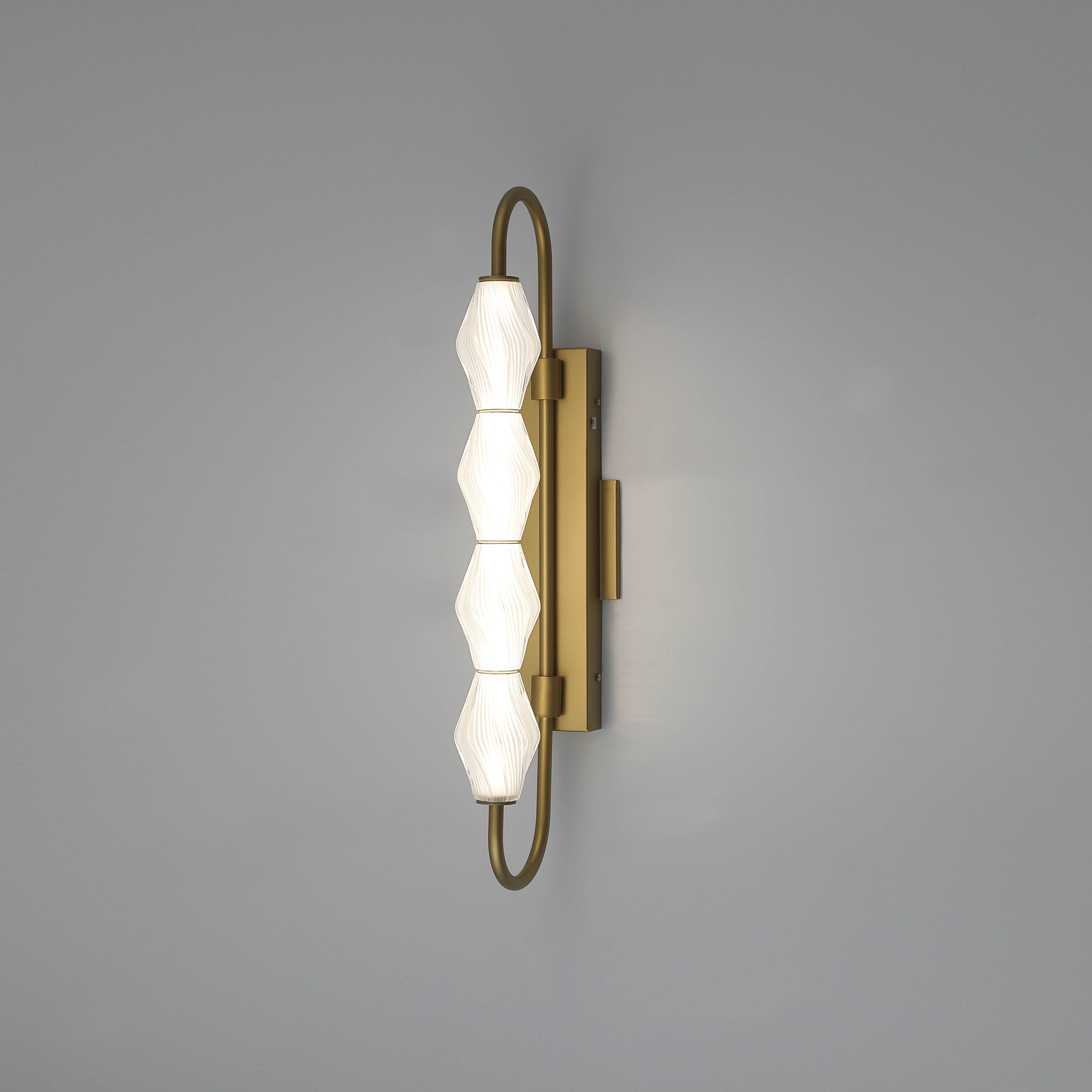 Geode 4 Light 27 inch Satin Brushed Gold Outdoor Wall Light