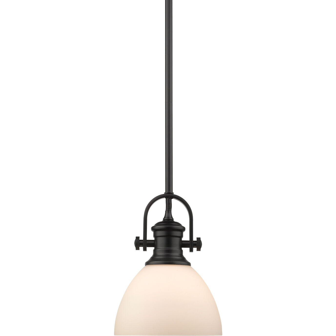 Yep Hines Pendant Ceiling Light in Matte Black, Opal Glass