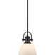 Yep Hines Pendant Ceiling Light in Matte Black, Opal Glass