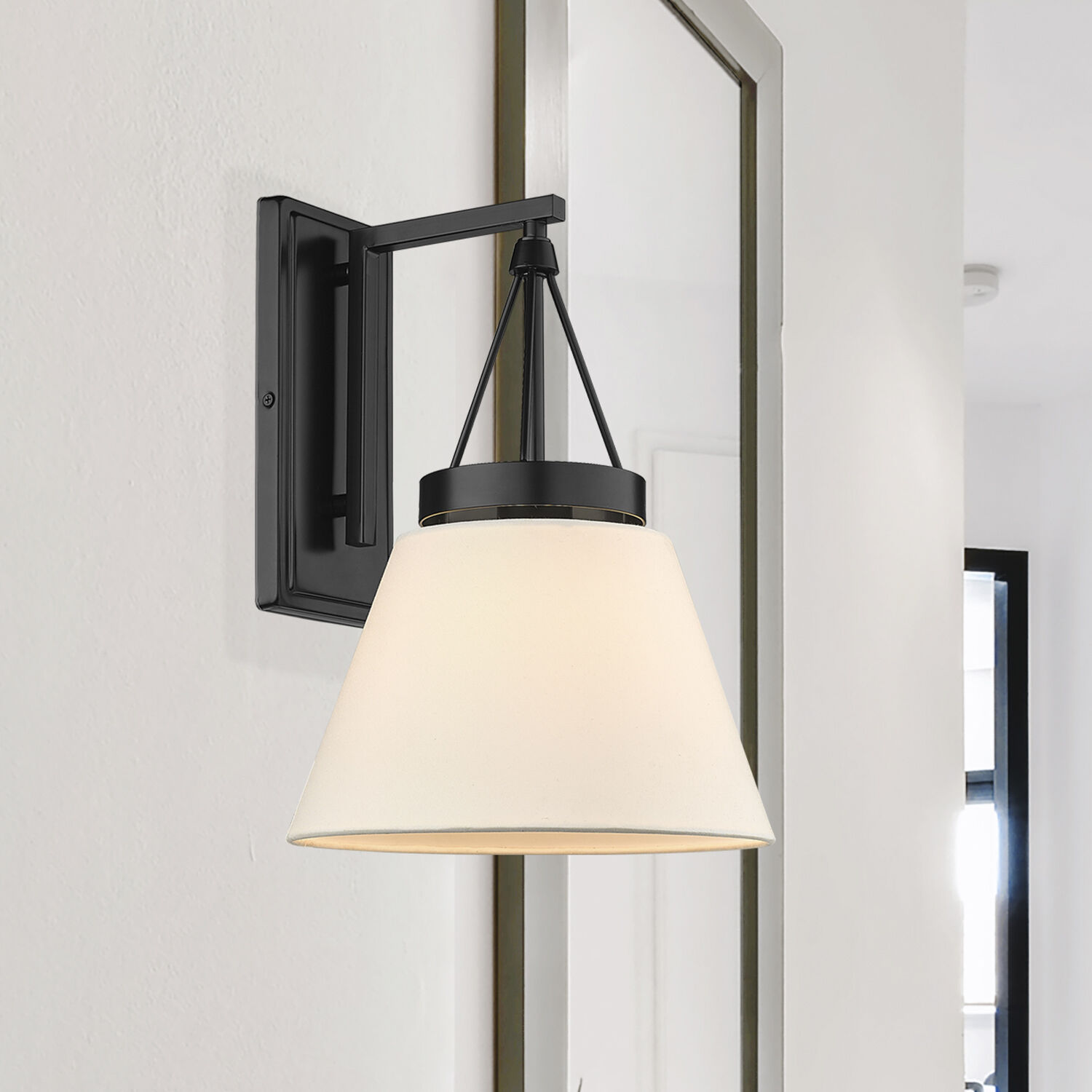 Penn 1 Light 11 inch Matte Black Wall Sconce Wall Light in Modern White