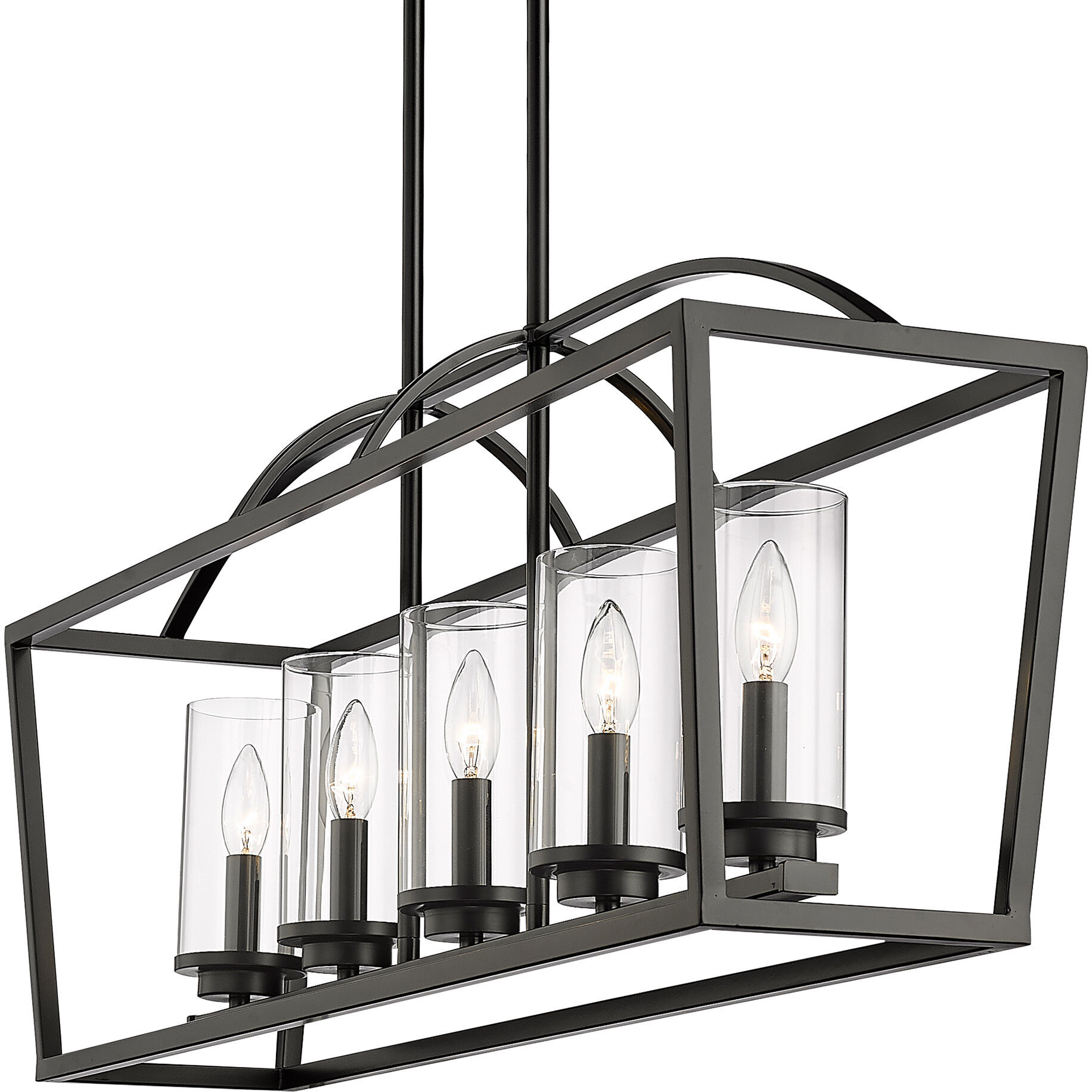 Mercer Island Light Ceiling Light in Clear Glass, Matte Black/Matte Black