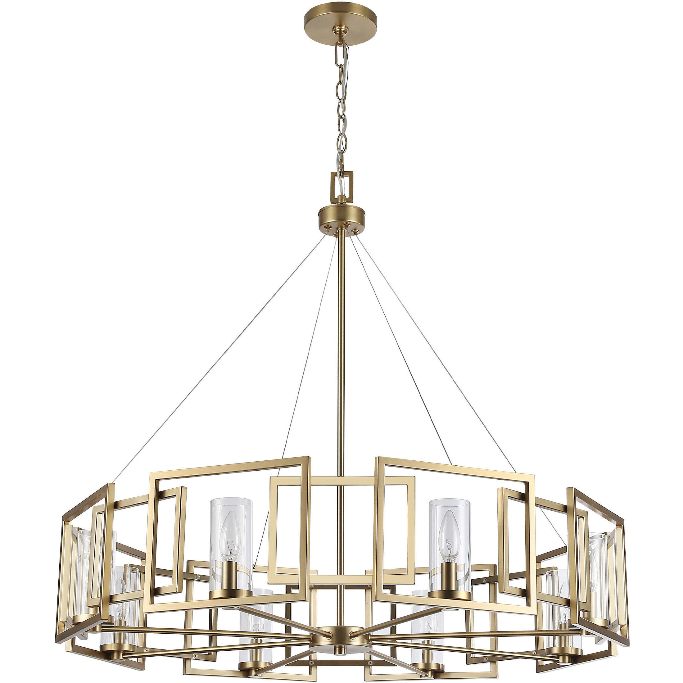 Marco 8 Light 35.38 inch Brushed Champagne Brass Chandelier Ceiling Light