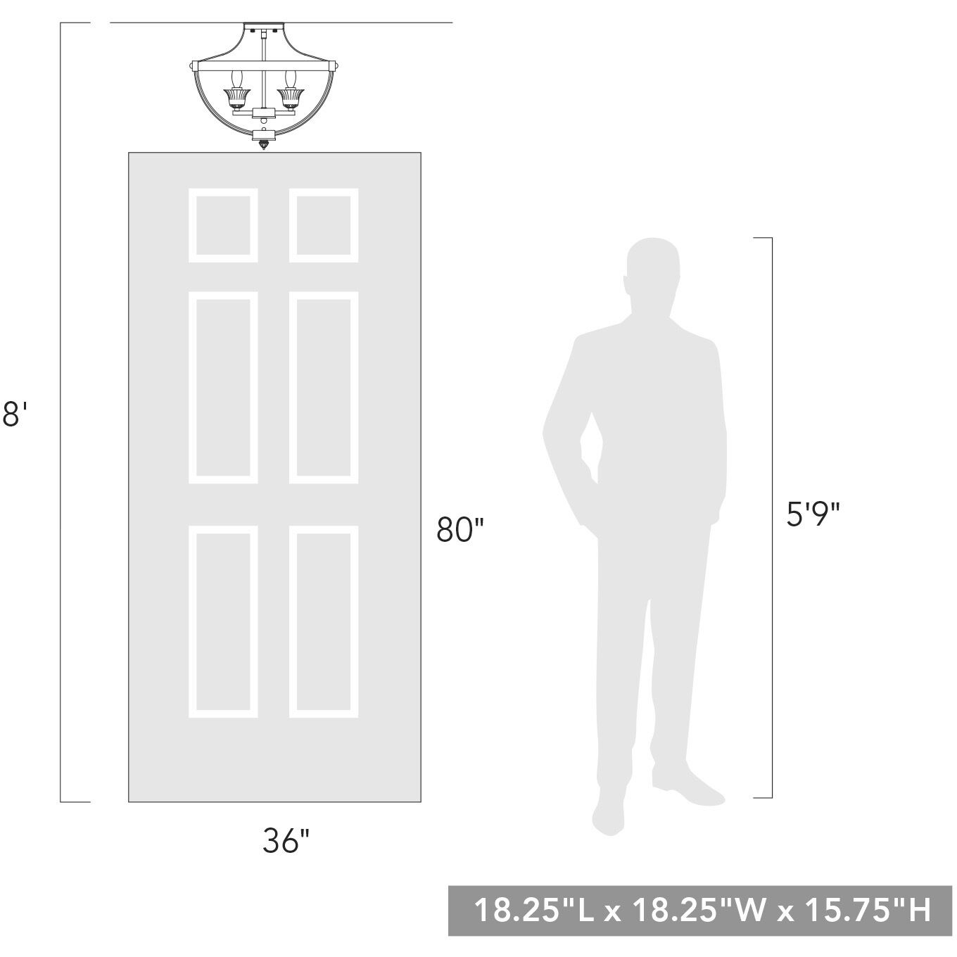 Jules 3 Light 18.25 inch Antique Ivory Semi-Flush Mount Ceiling Light