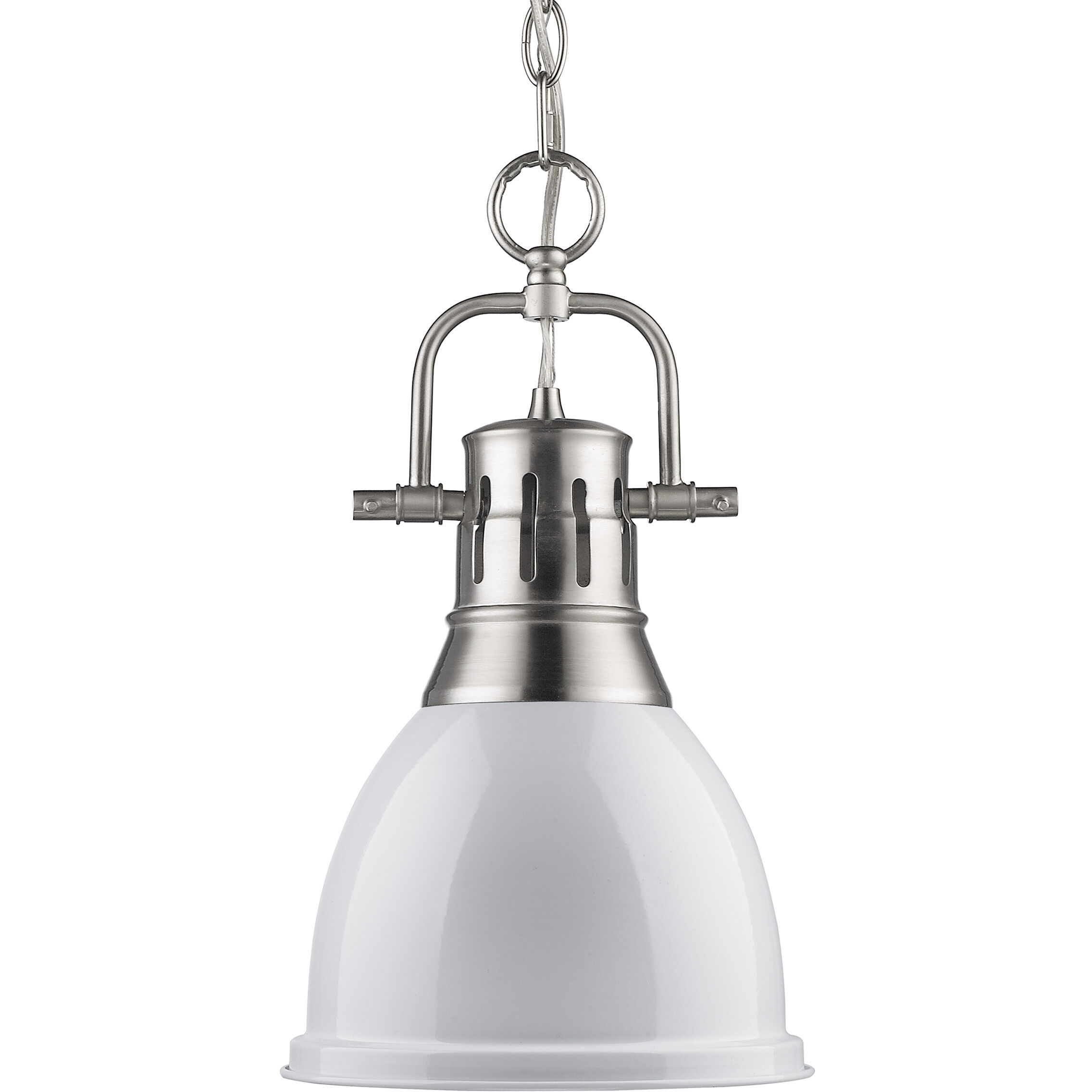 Yep Duncan 1 Light 8.88 inch Pewter Pendant Ceiling Light in White, Small